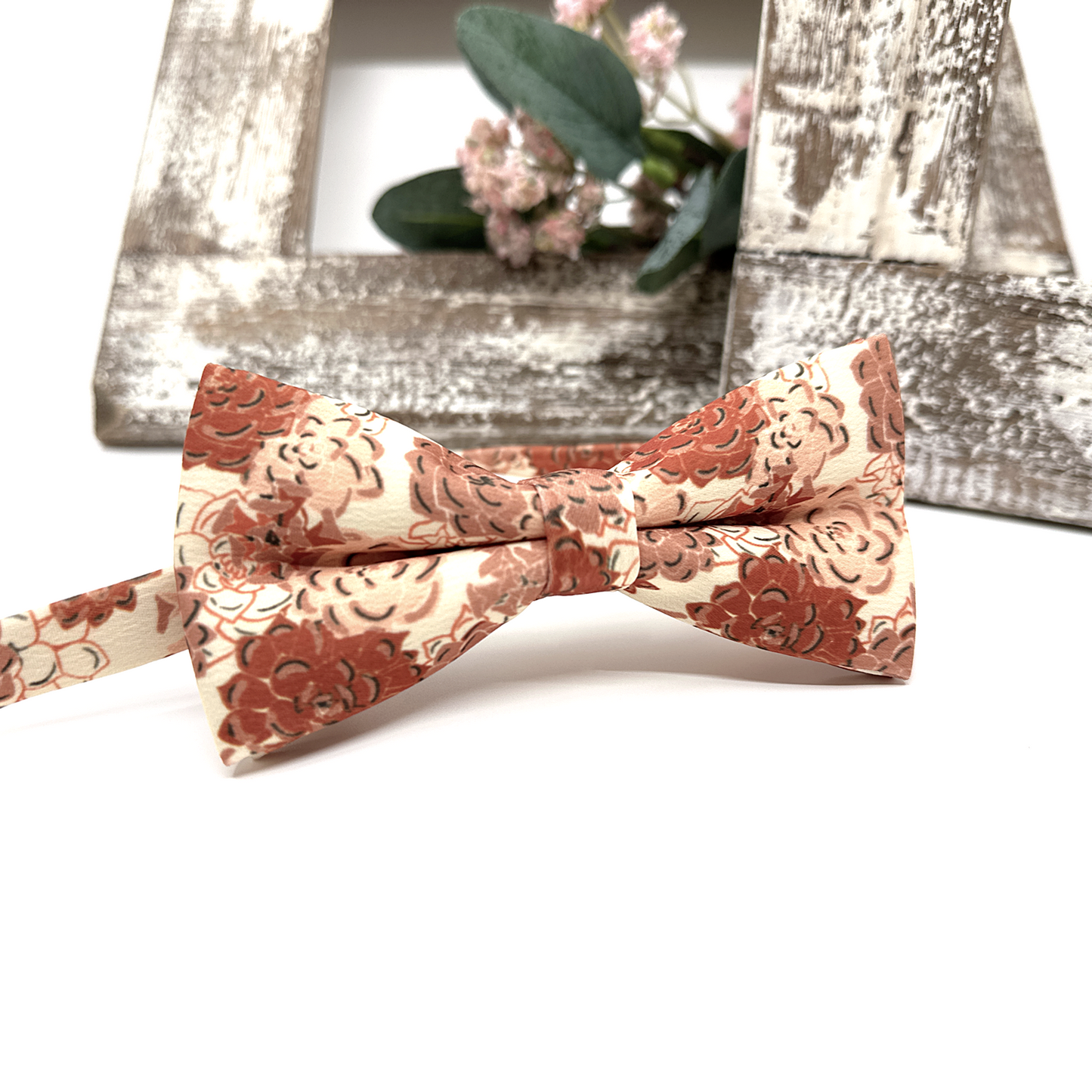 Brunt Floral Bow tie, Wedding Floral Bowtie, Groom Bow tie, For Men