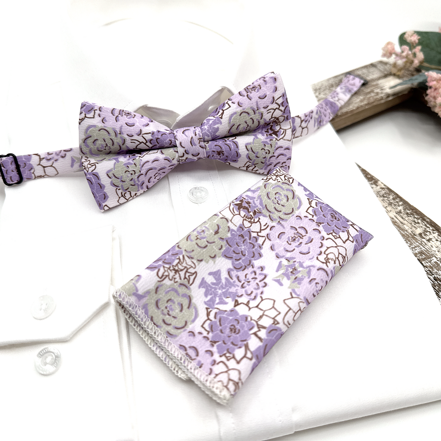 Brunt Floral Bow tie, Wedding Floral Bowtie, Groom Bow tie, For Men