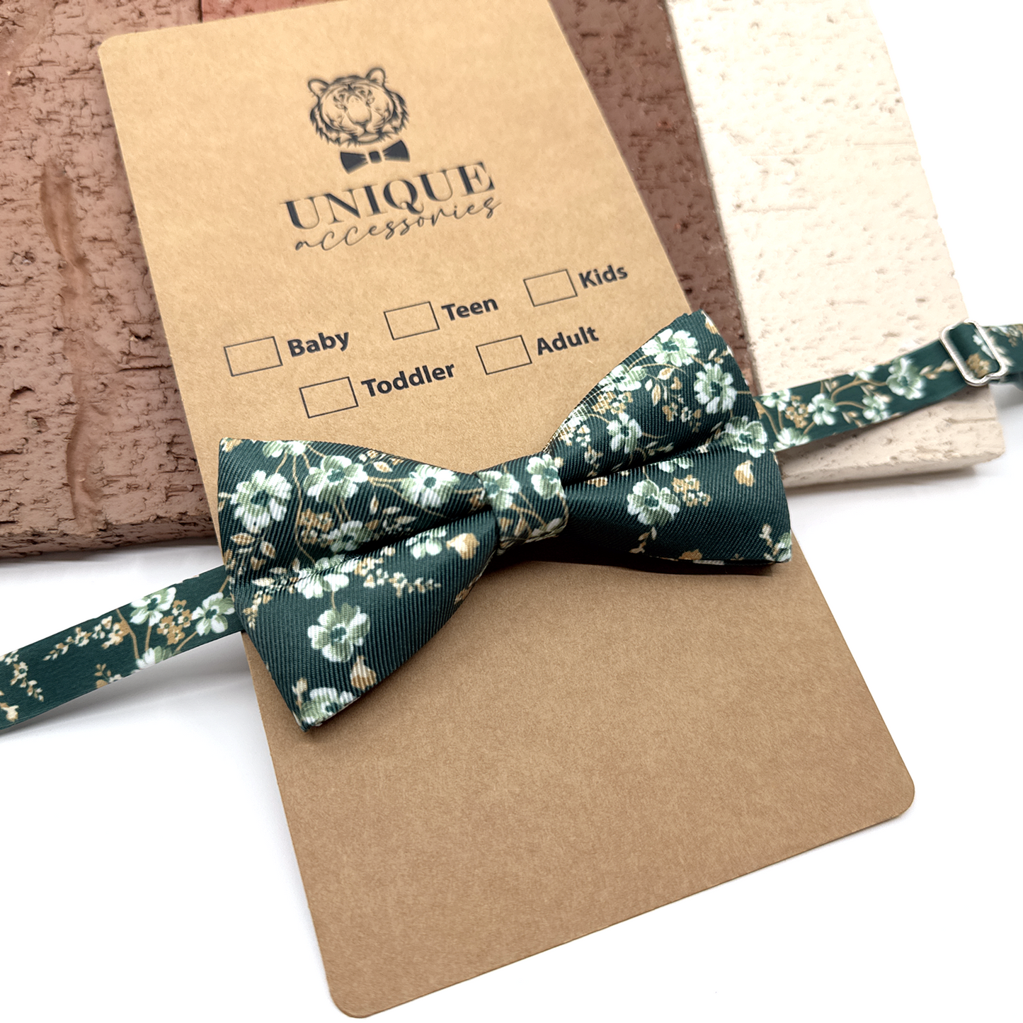 Dark Green Bowtie, Men Bowtie, Wedding Floral Bowtie, Groomsmen Bowties, Wedding Bowtie