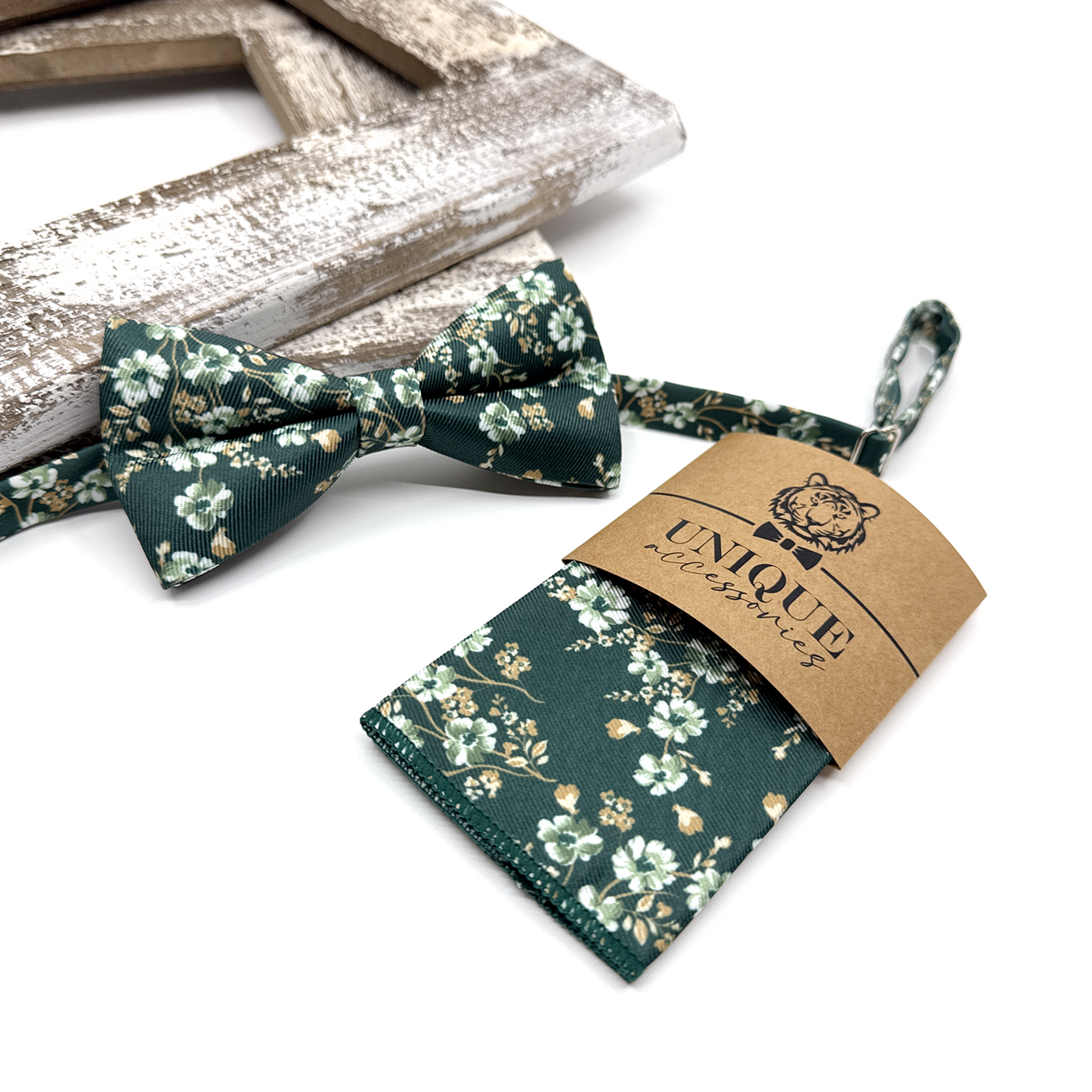 Dark Green Bowtie, Men Bowtie, Wedding Floral Bowtie, Groomsmen Bowties, Wedding Bowtie