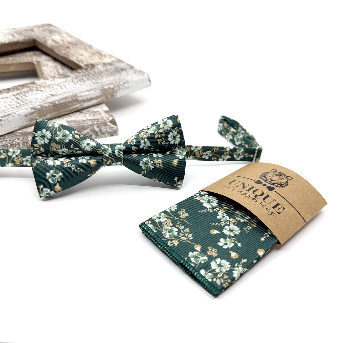 Dark Green Bowtie, Men Bowtie, Wedding Floral Bowtie, Groomsmen Bowties, Wedding Bowtie