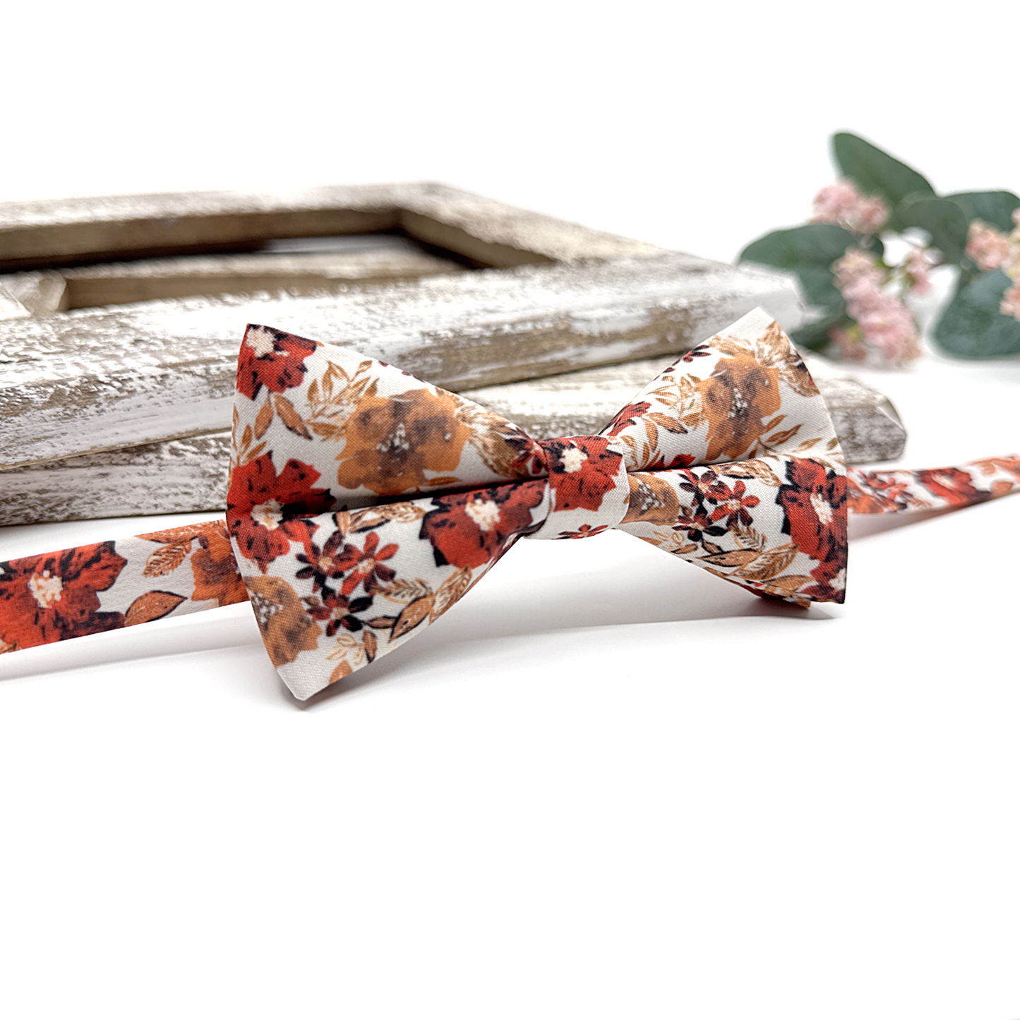 Burnt Orange Suspenders, Suspender Bowtie Set Wedding Suspenders