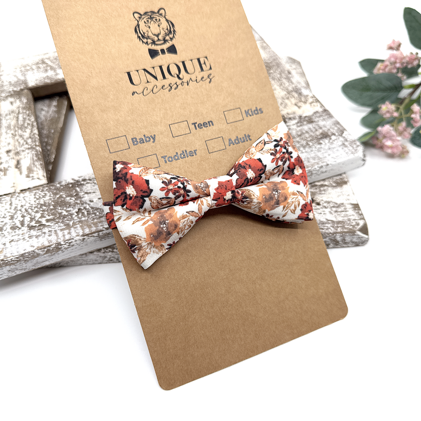 Burnt Orange Suspenders, Suspender Bowtie Set Wedding Suspenders