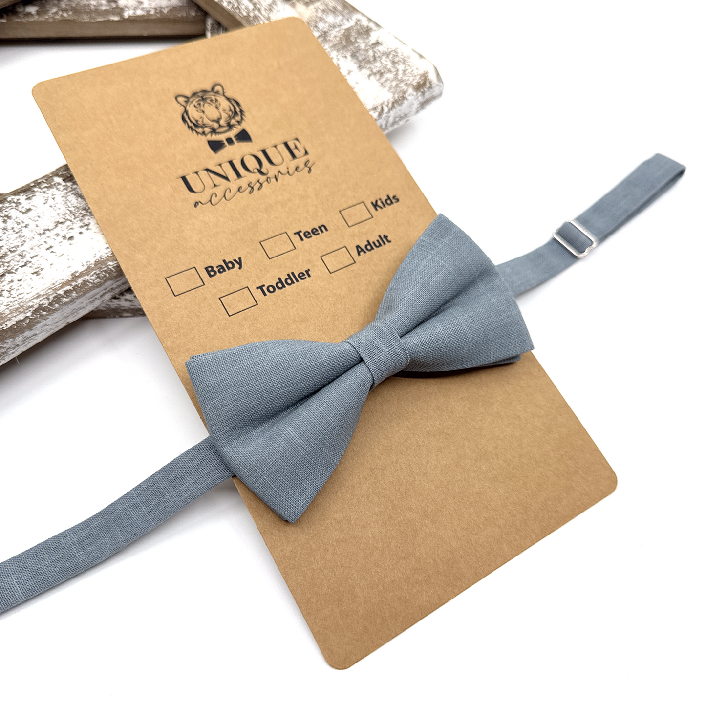 Dusty Blue Suspenders, Linen Suspender Bowtie Set, Wedding Suspenders