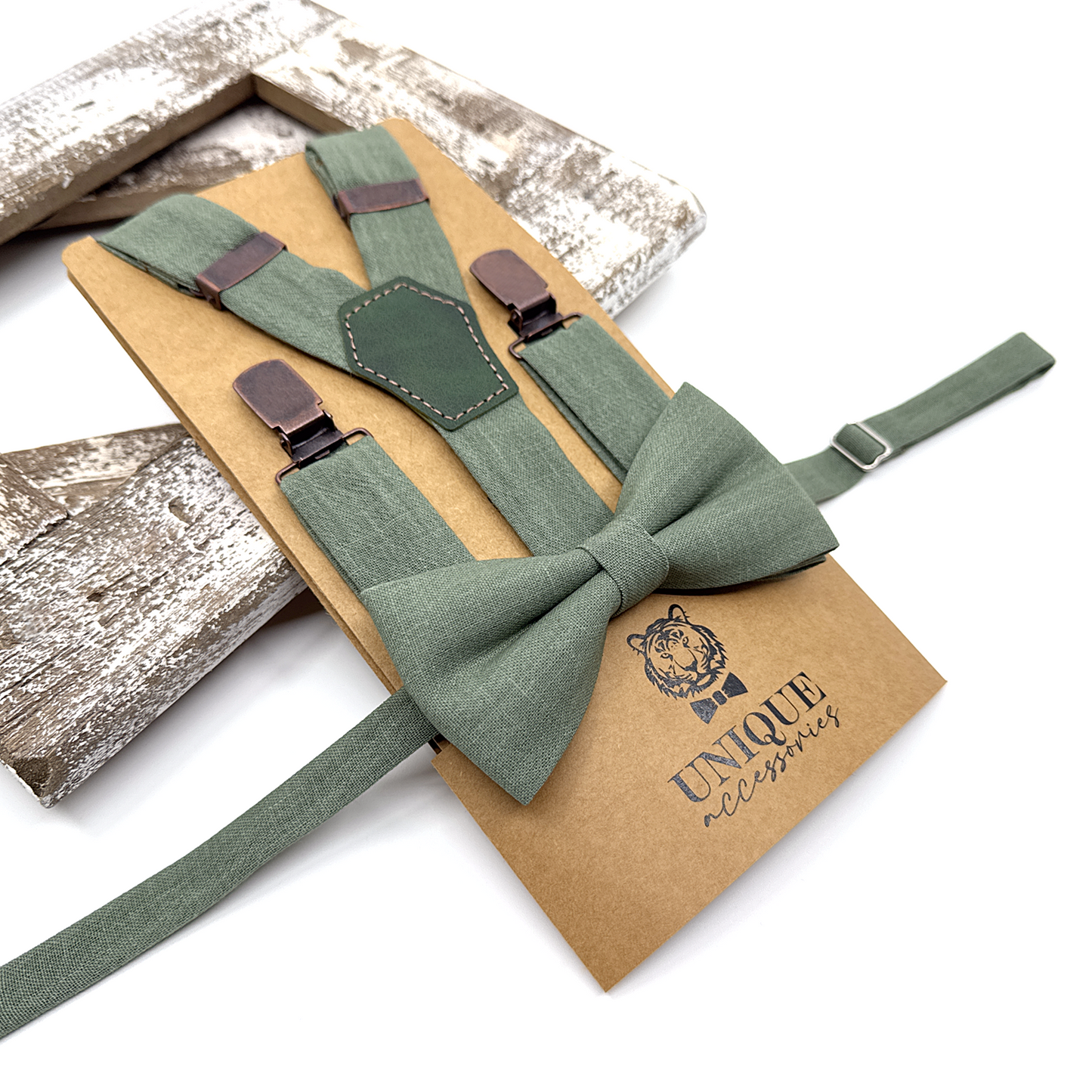 Sage Green Suspenders, Linen Suspender, Wedding Suspenders, Groomsmen Suspenders