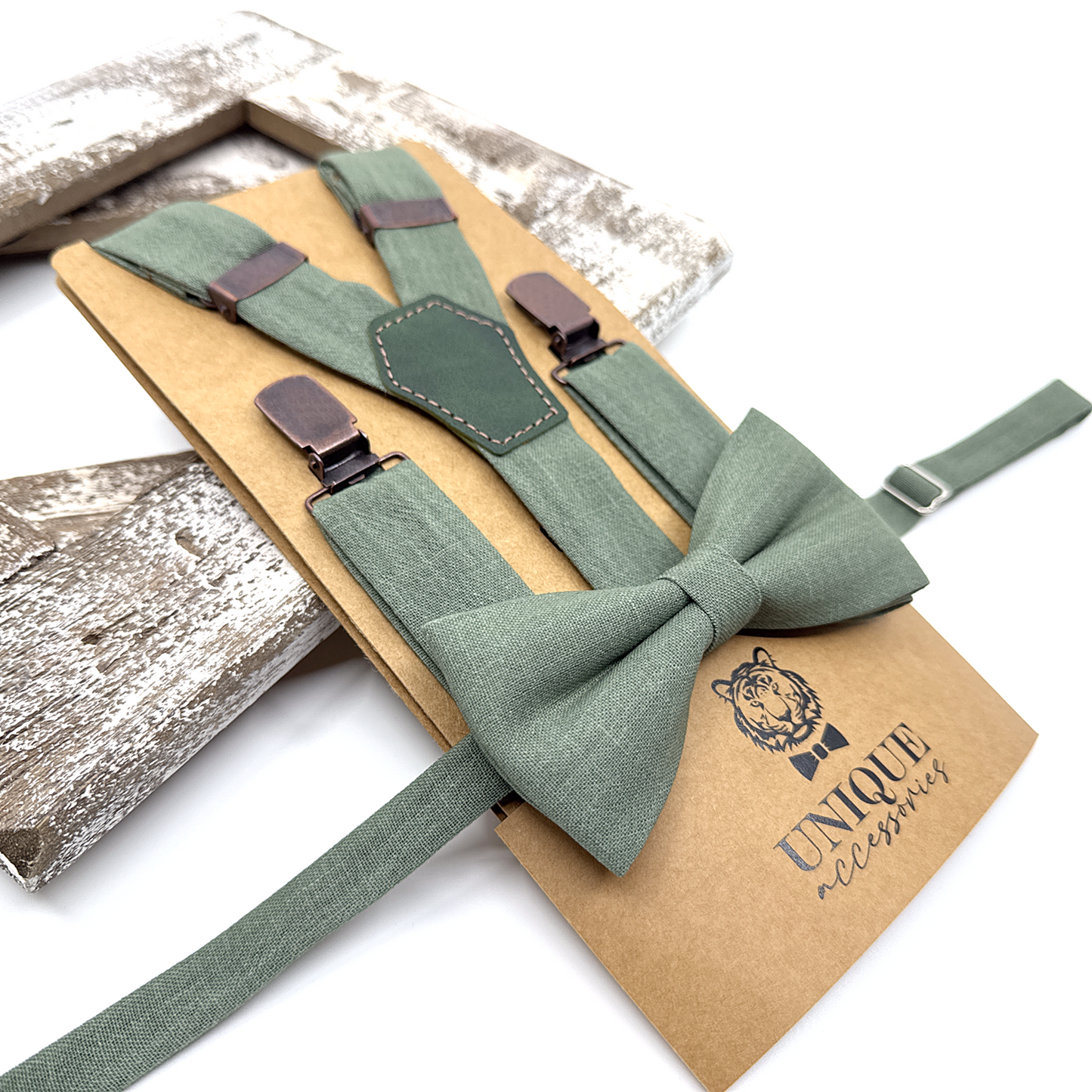Sage Green Suspenders, Linen Suspender, Wedding Suspenders, Groomsmen Suspenders