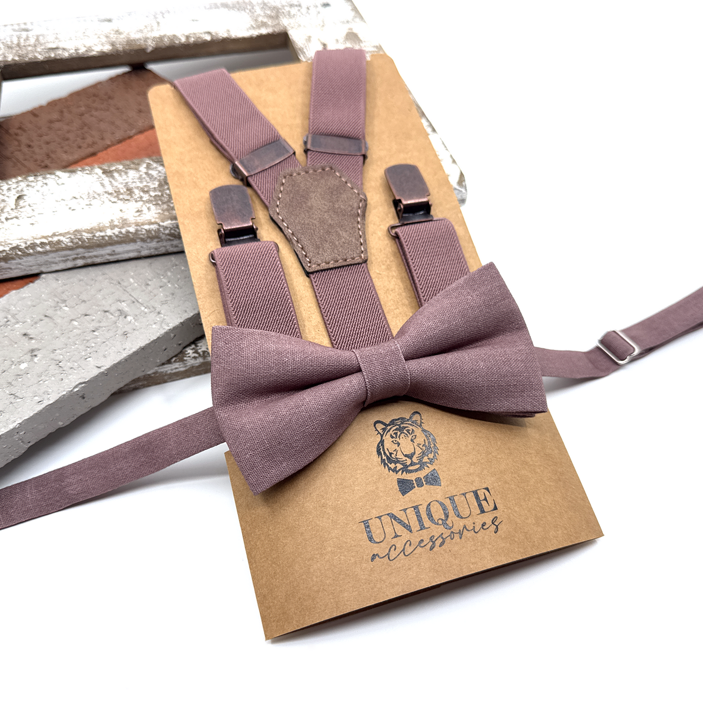 Dusty Purple Suspenders, Men Suspender, Groom Suspender Set, Wedding Suspenders