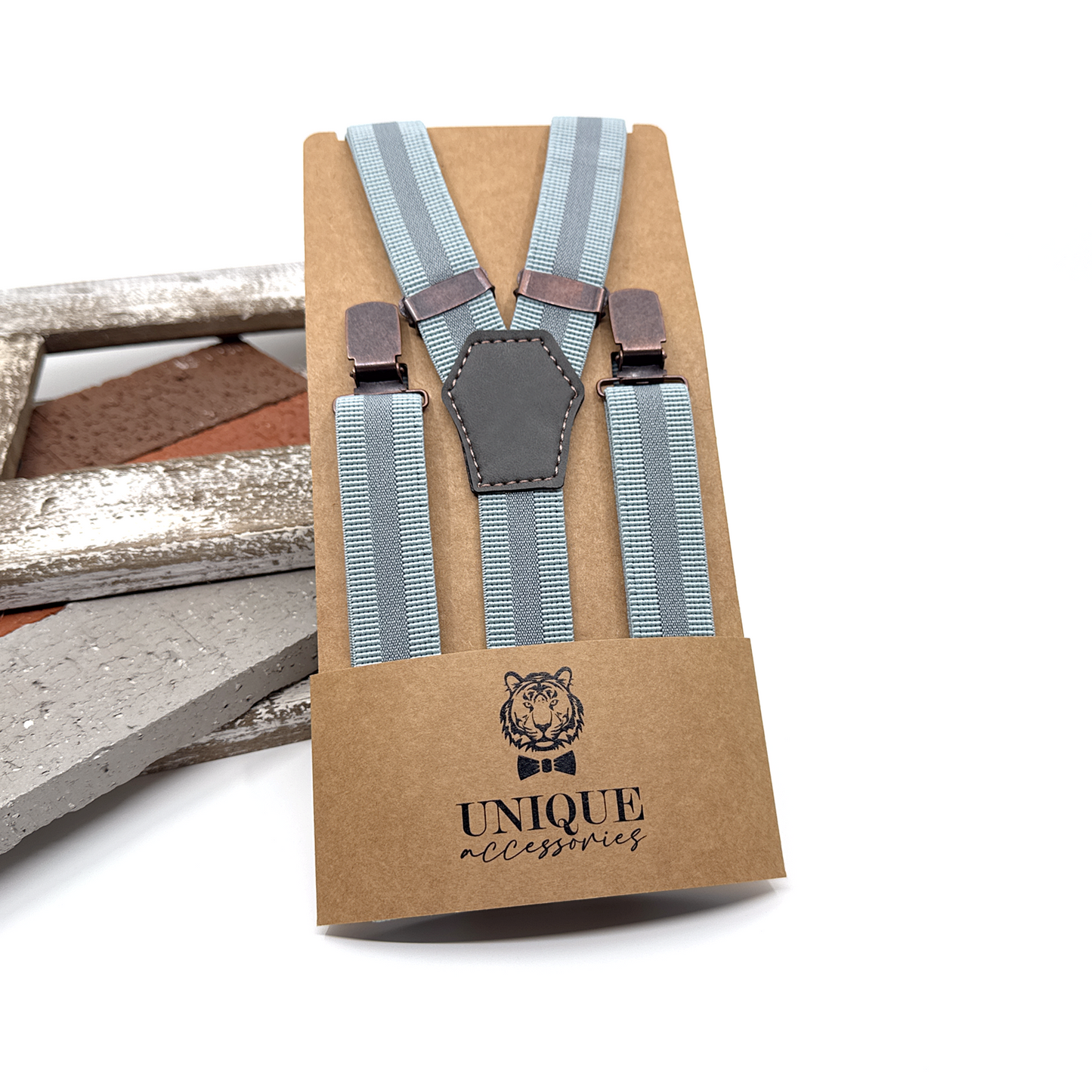 Dusty Blue Suspenders, Men Suspender, Groom Suspender Set, Wedding Suspenders
