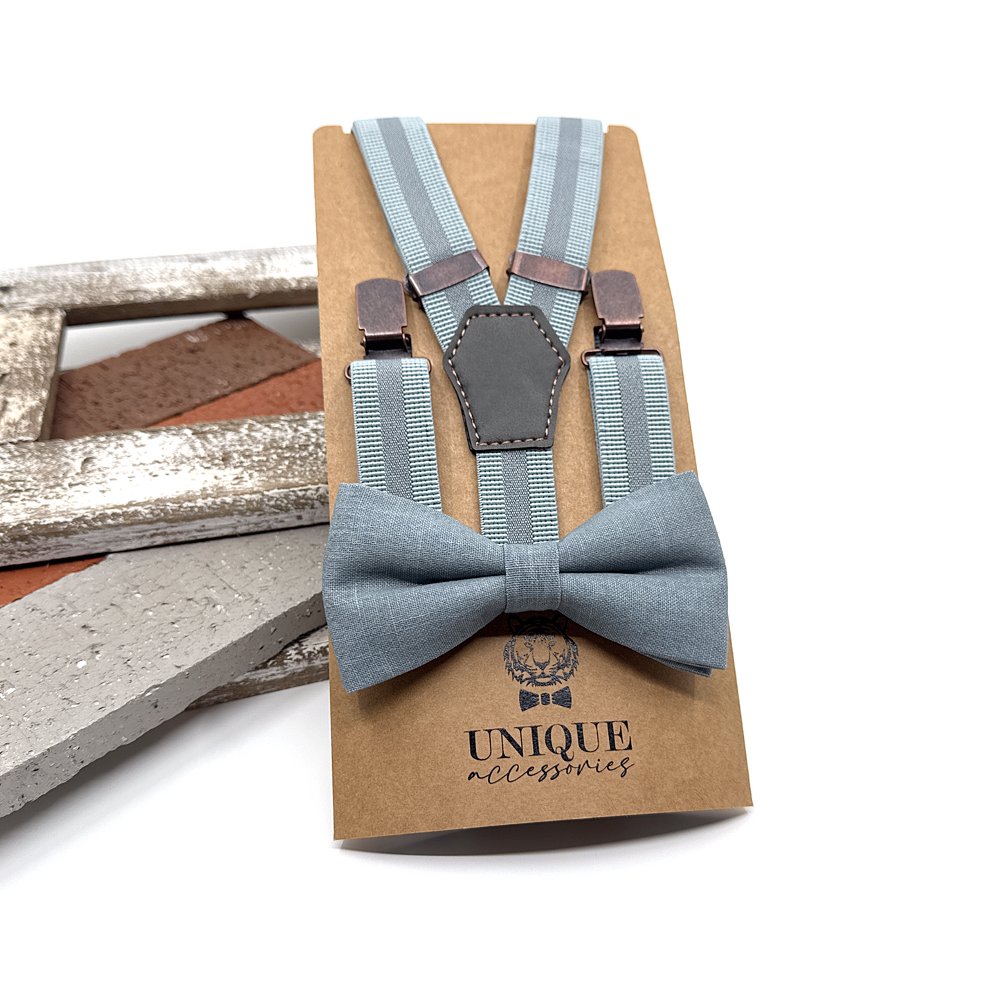 Dusty Blue Suspenders, Men Suspender, Groom Suspender Set, Wedding Suspenders