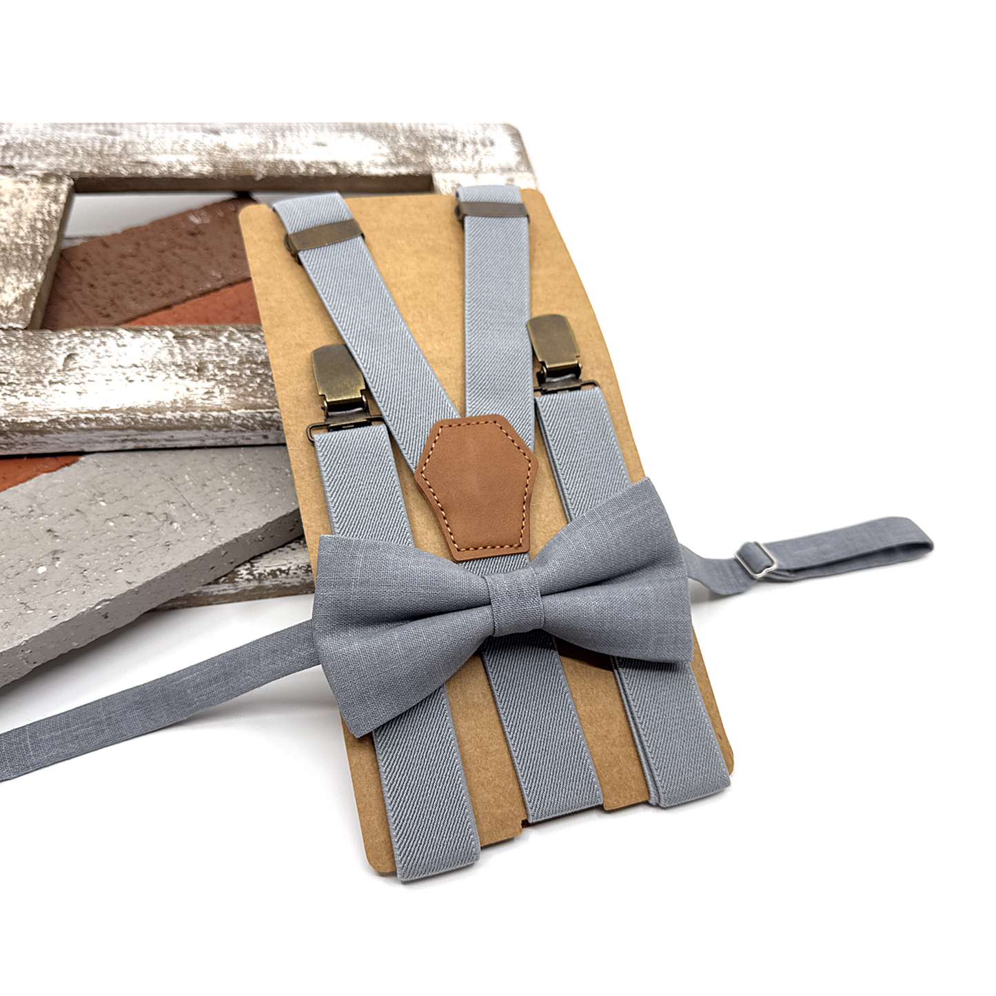 Gray Suspenders, Men Suspender, Groom Suspender Set, Wedding Suspenders