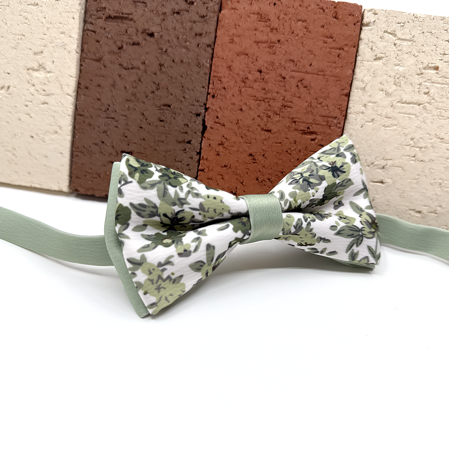 Dusty Green Suspenders, Olive Green Floral Bowtie, Suspender Necktie, Wedding Suspenders