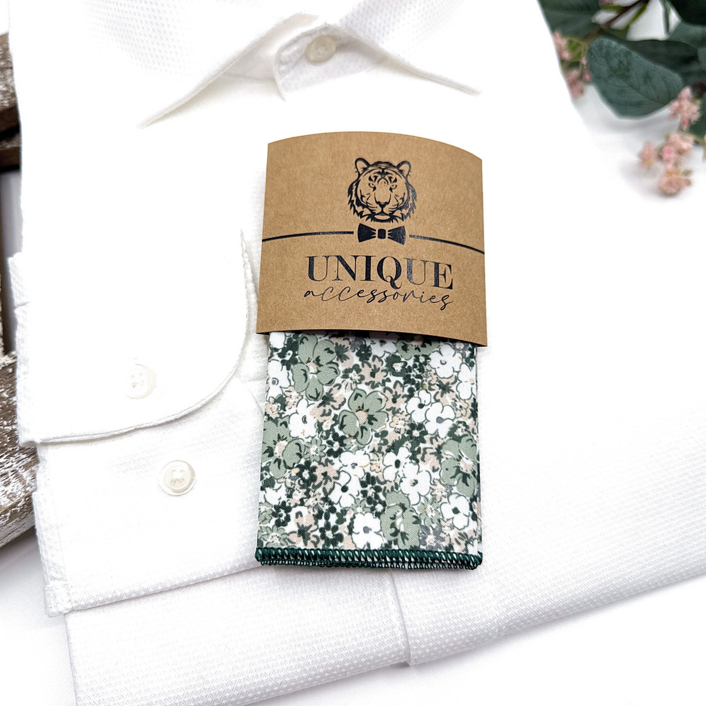 Dusty Pale Green Floral Necktie, Floral Men Necktie, Wedding Floral Ties