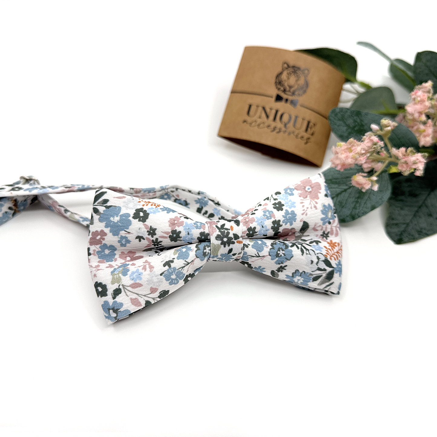Dusty Blue Floral Suspenders, Dusty Blue Bow tie, Suspender Bowtie, Wedding Floral Suspenders