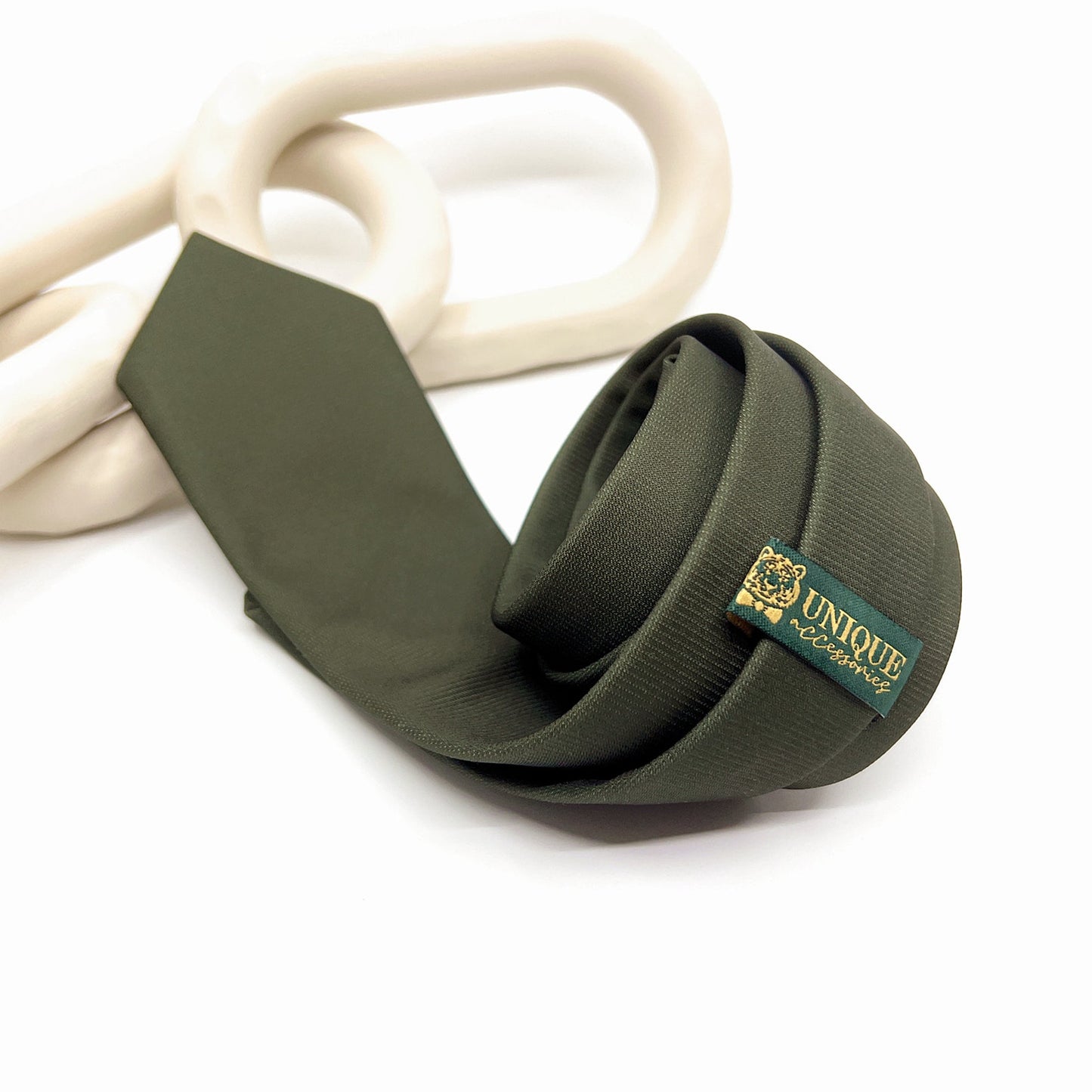 Olive Green Necktie, Wedding Neckties, Groom Necktie,
