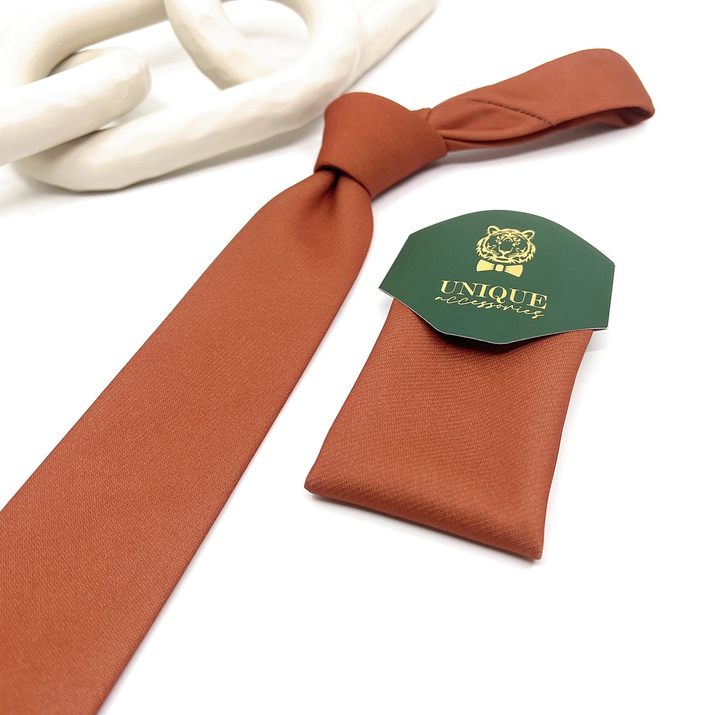Brunt Orange Necktie, Burnt Orange Tie, Groom neckties, Wedding tie