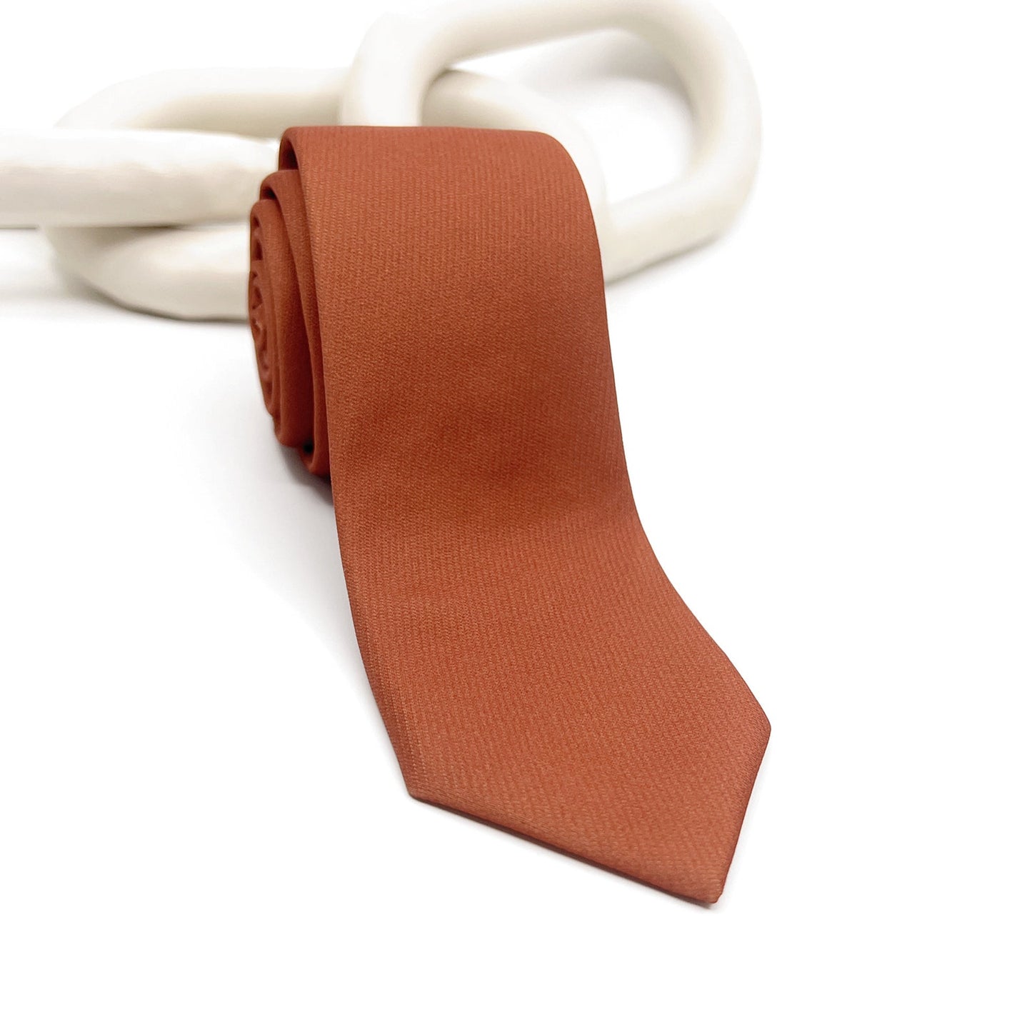 Brunt Orange Necktie, Burnt Orange Tie, Groom neckties, Wedding tie