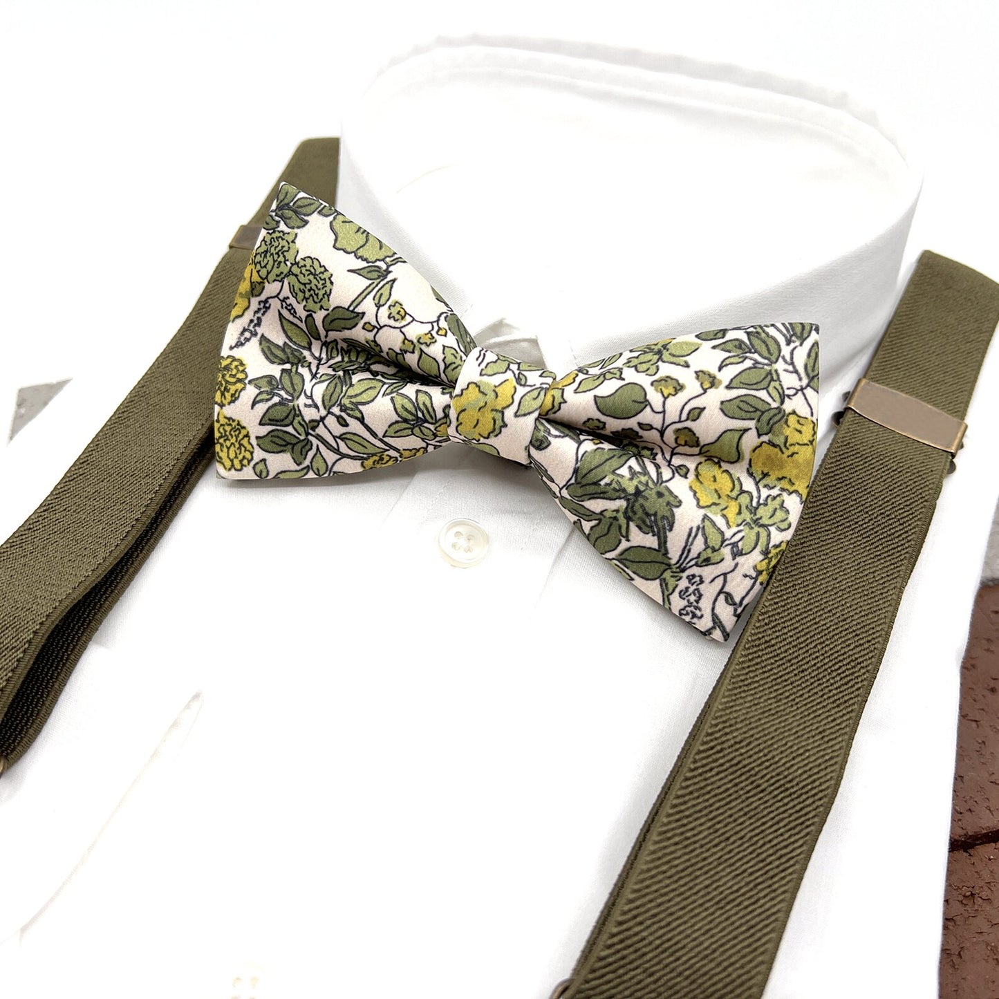 Olive Green Suspenders, Wedding Suspender, Groom Suspenders