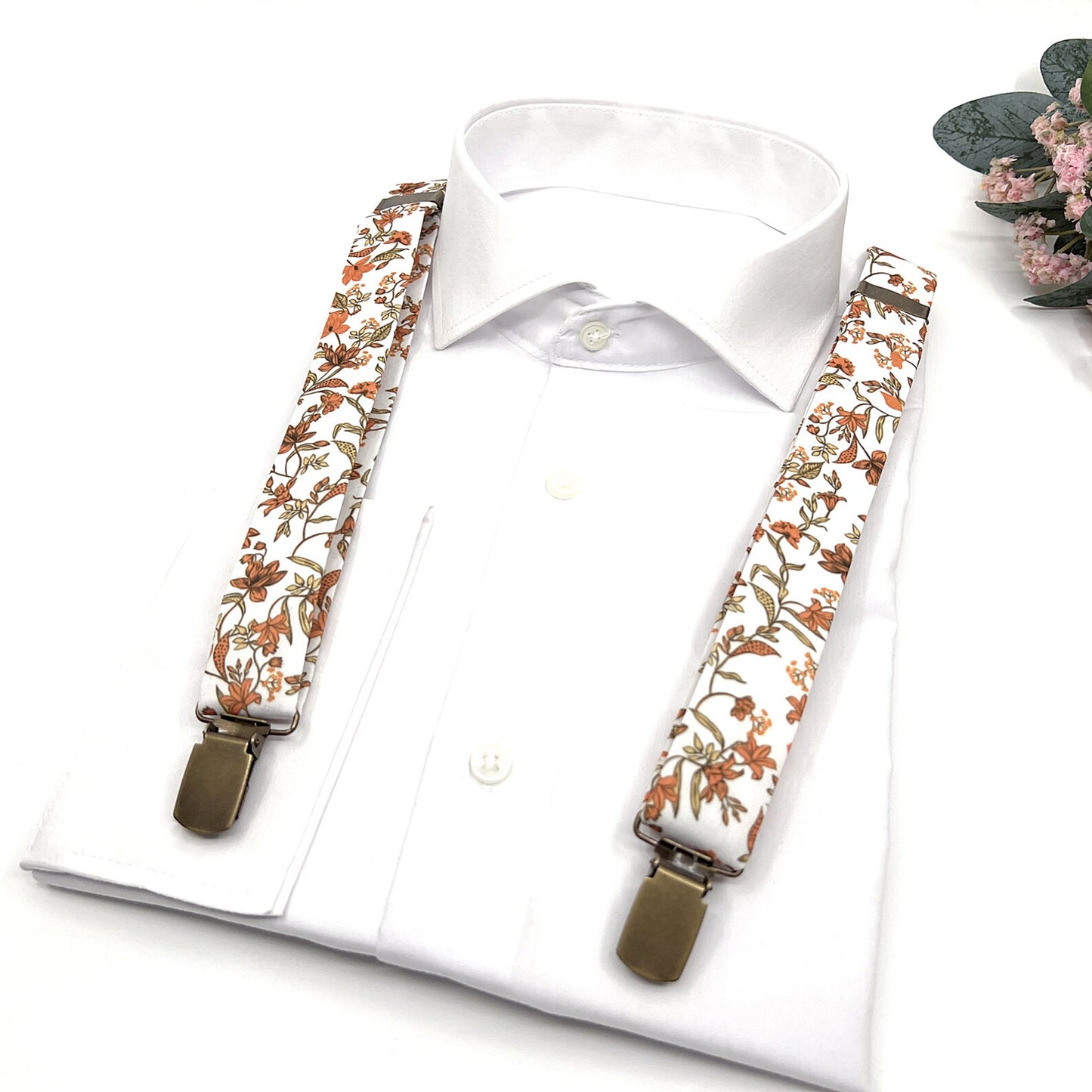 Floral Suspenders, Suspender Bowtie, Wedding Suspenders, Groomsmen Suspenders