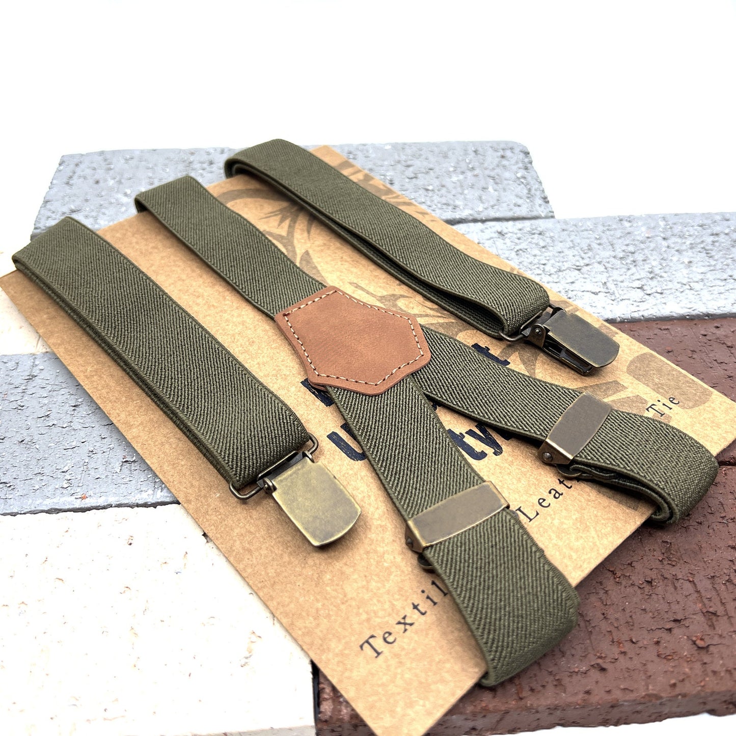 Olive Green Suspenders, Wedding Suspender, Groom Suspenders