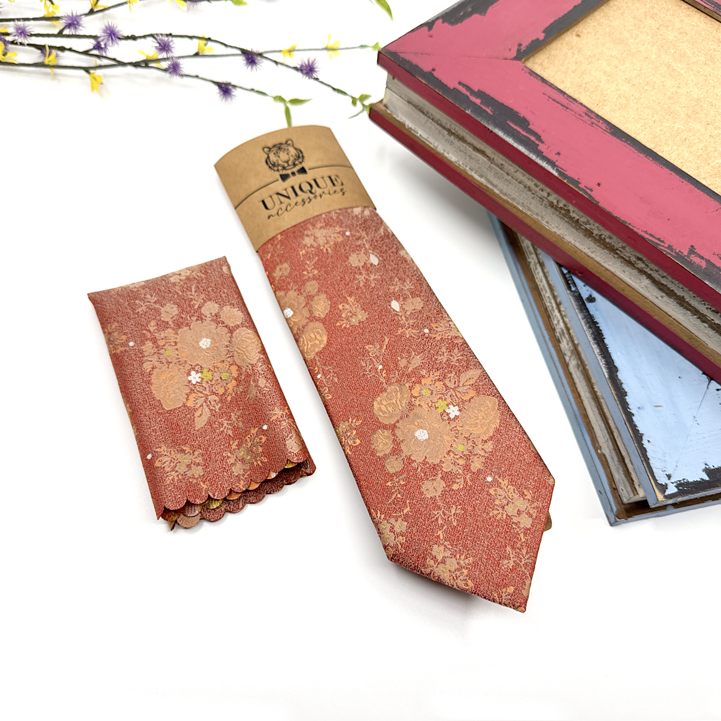 Terracotta Necktie, Tie for Mens, Groom Neckties, Wedding Tie