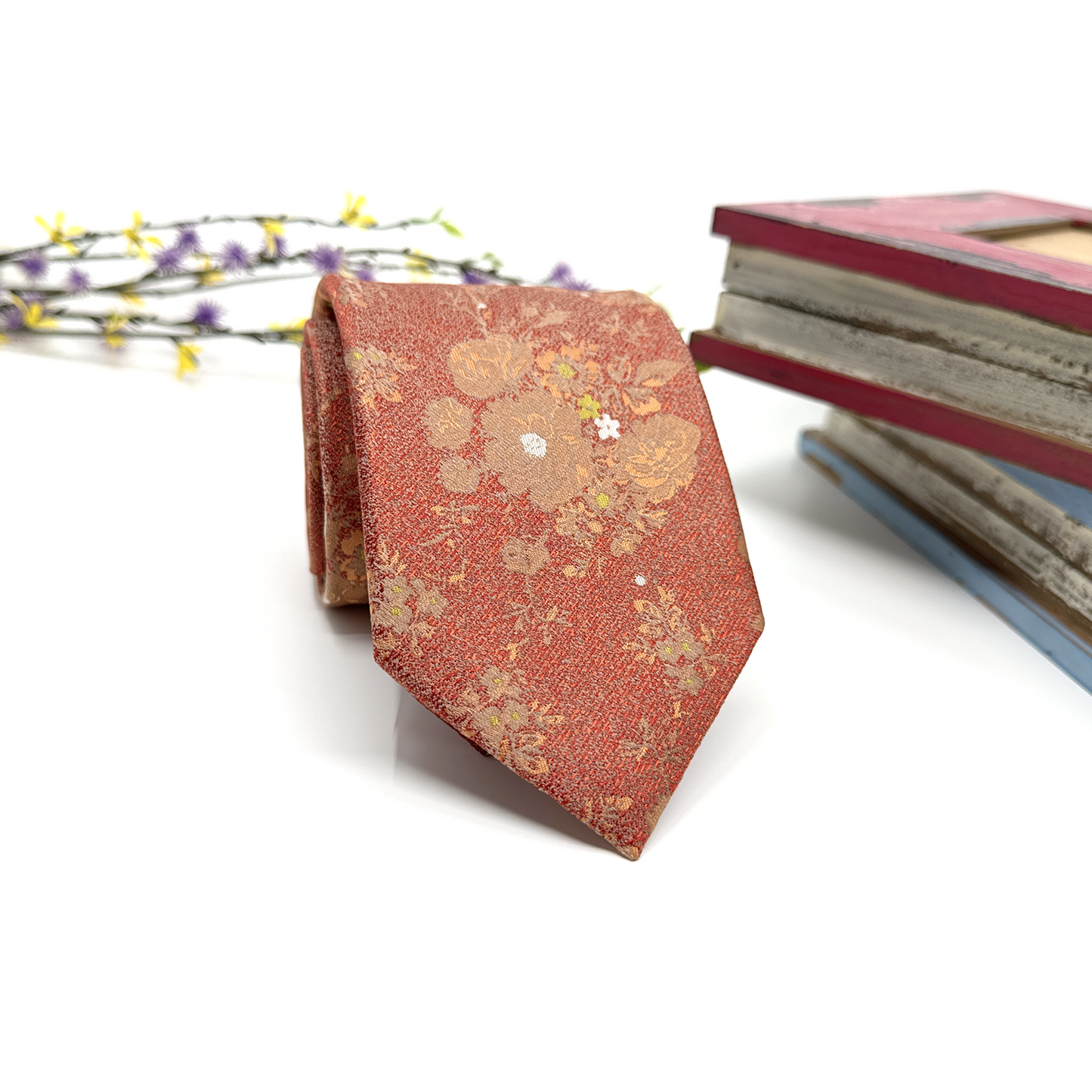 Terracotta Necktie, Tie for Mens, Groom Neckties, Wedding Tie