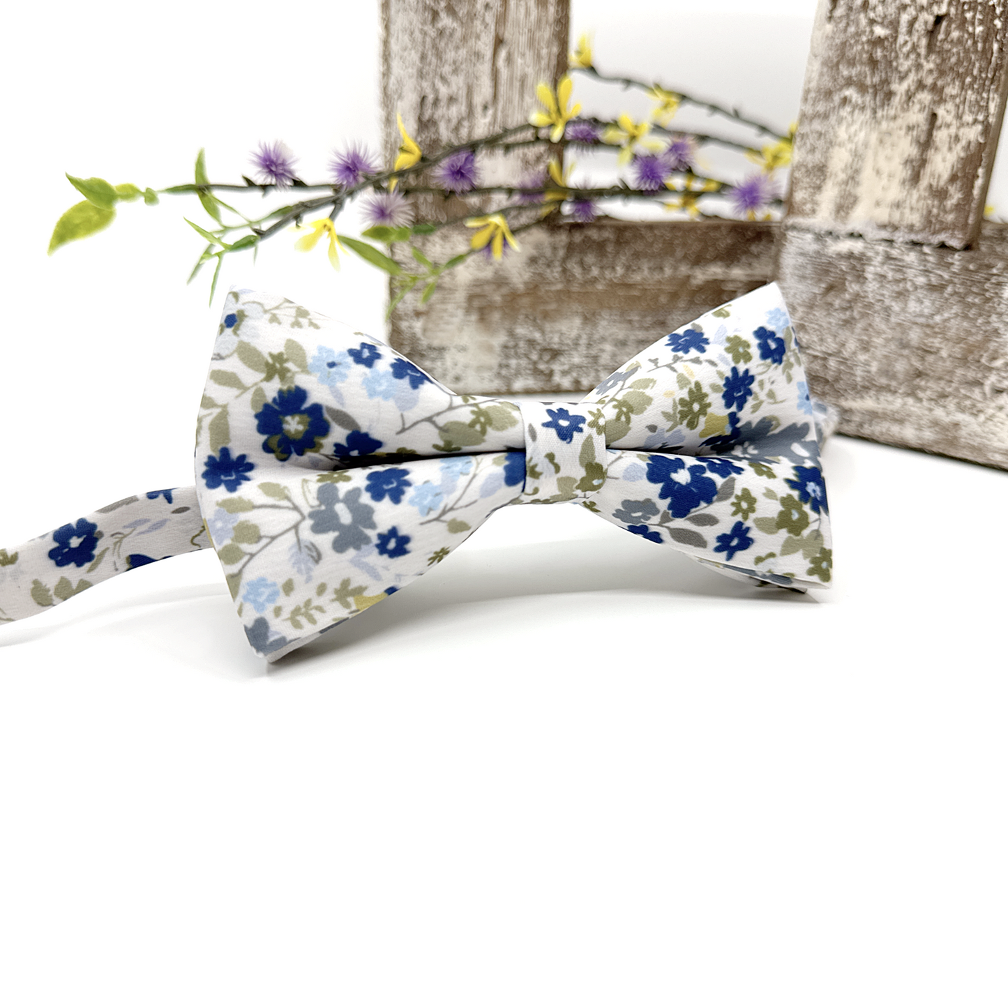 Dusty Blue Floral Necktie Olive Green Floral Necktie Wedding Floral Ties