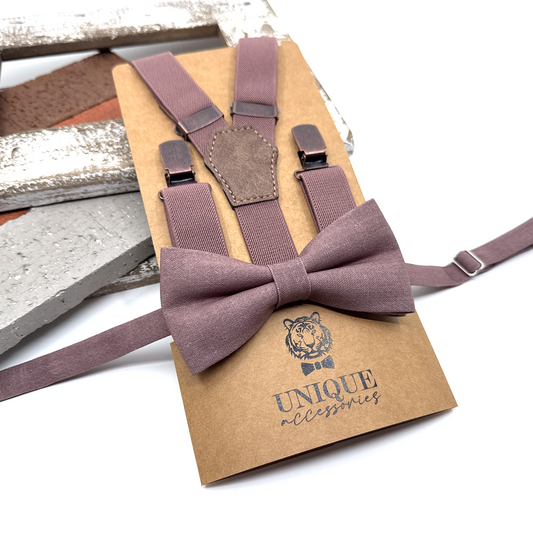 Dusty Purple Suspenders, Men Suspender, Groom Suspender Set, Wedding Suspenders