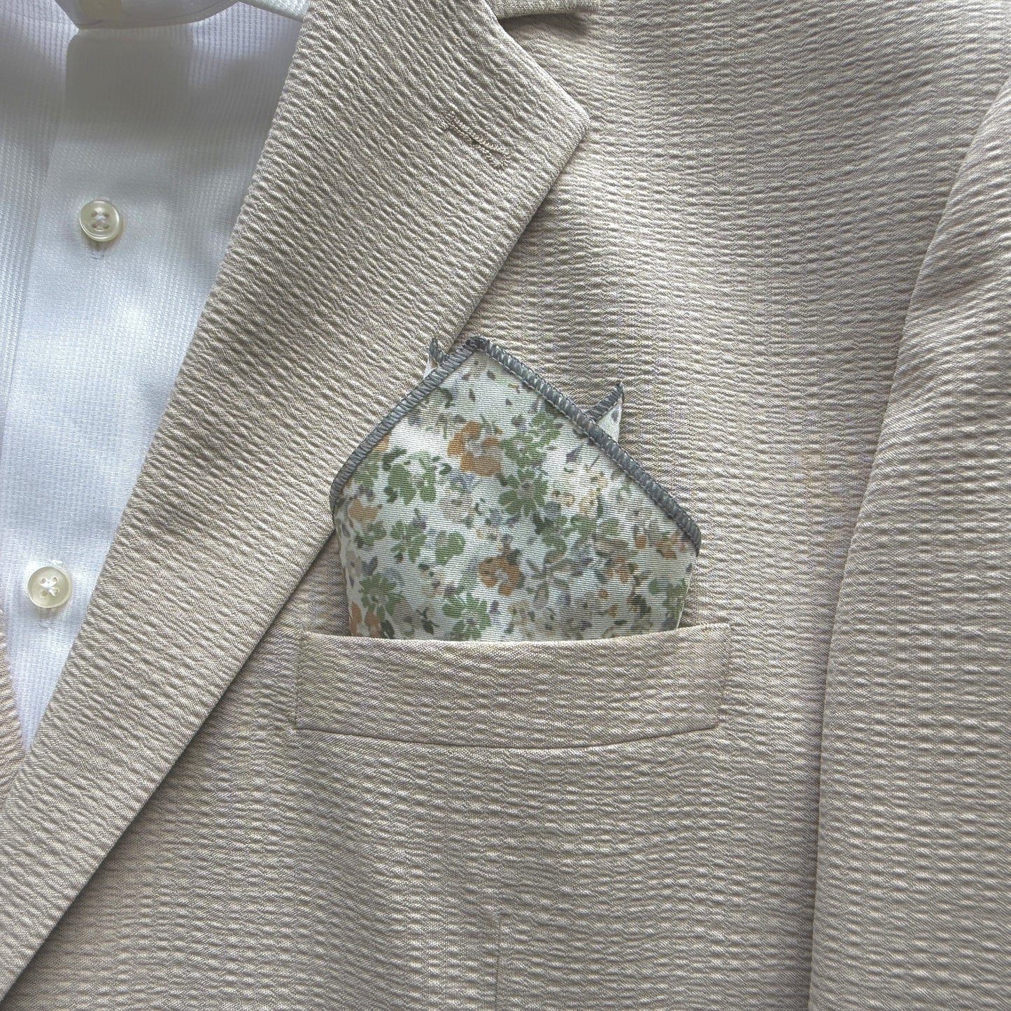 Dusty Sage Floral Tie Set for Men Wedding Tie