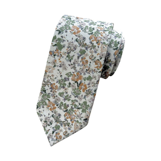 Dusty Sage Floral Tie Set for Men Wedding Tie