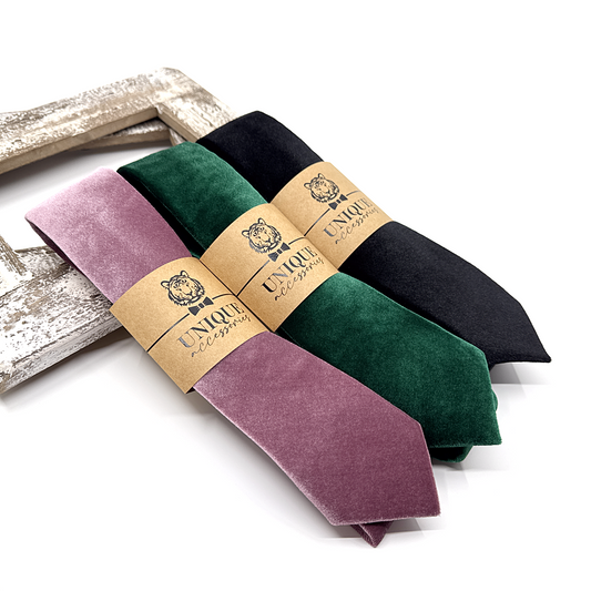 Velvet Emerald Green Men Necktie, Wedding tie, Groom Neckties, Wedding Necktie