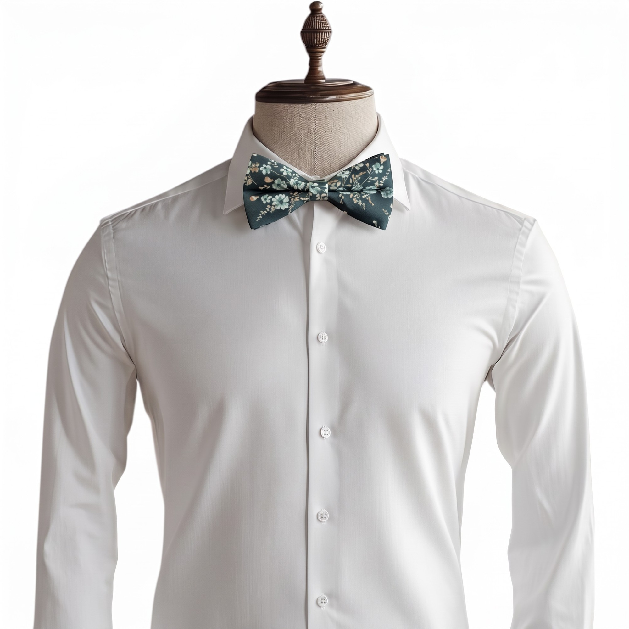 Dark Green Floral Bow Tie for Men, Boys and Toddlers