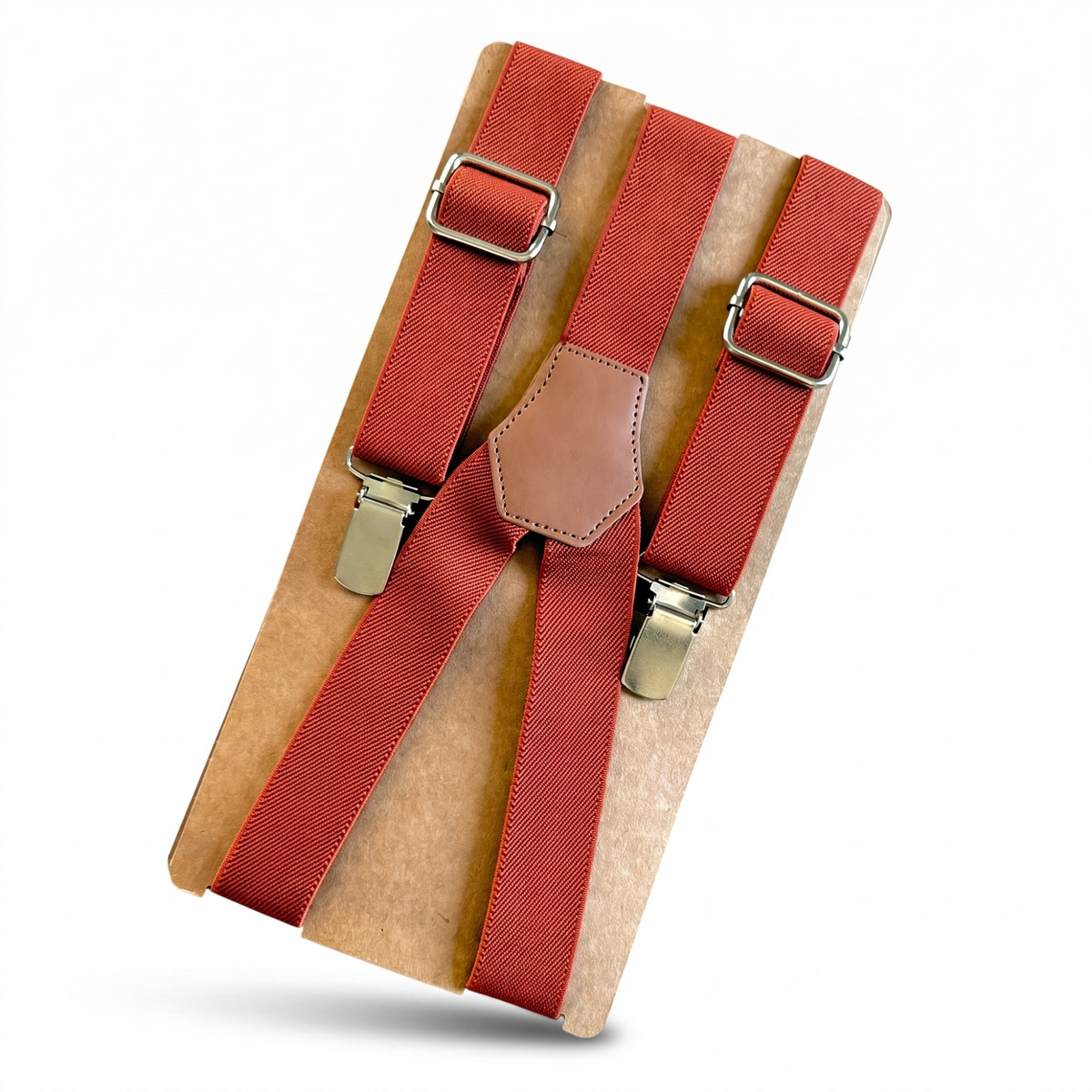 Terracotta Rust Suspenders for Men