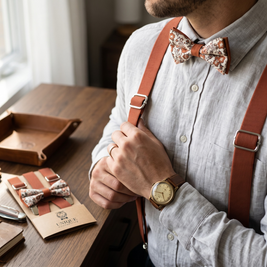 Terracotta Rust Suspenders for Men