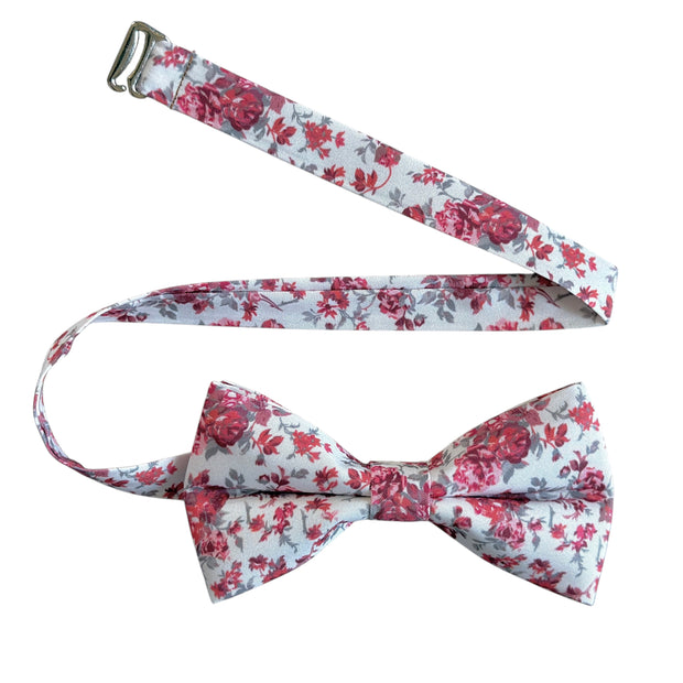 Pink Gray Floral Bow Tie for Men, Boys and Toddlers