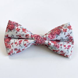 Pink Gray Floral Bow Tie for Men, Boys and Toddlers