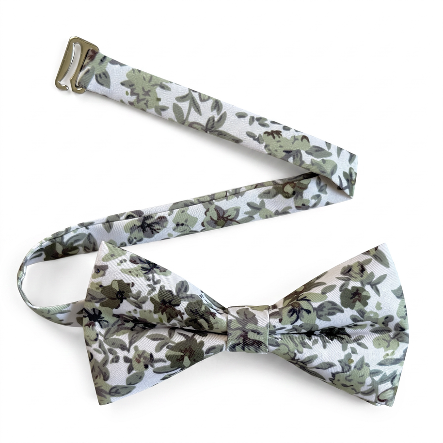 Sage Green Floral Bow Tie for Men, Boys and Toddlers