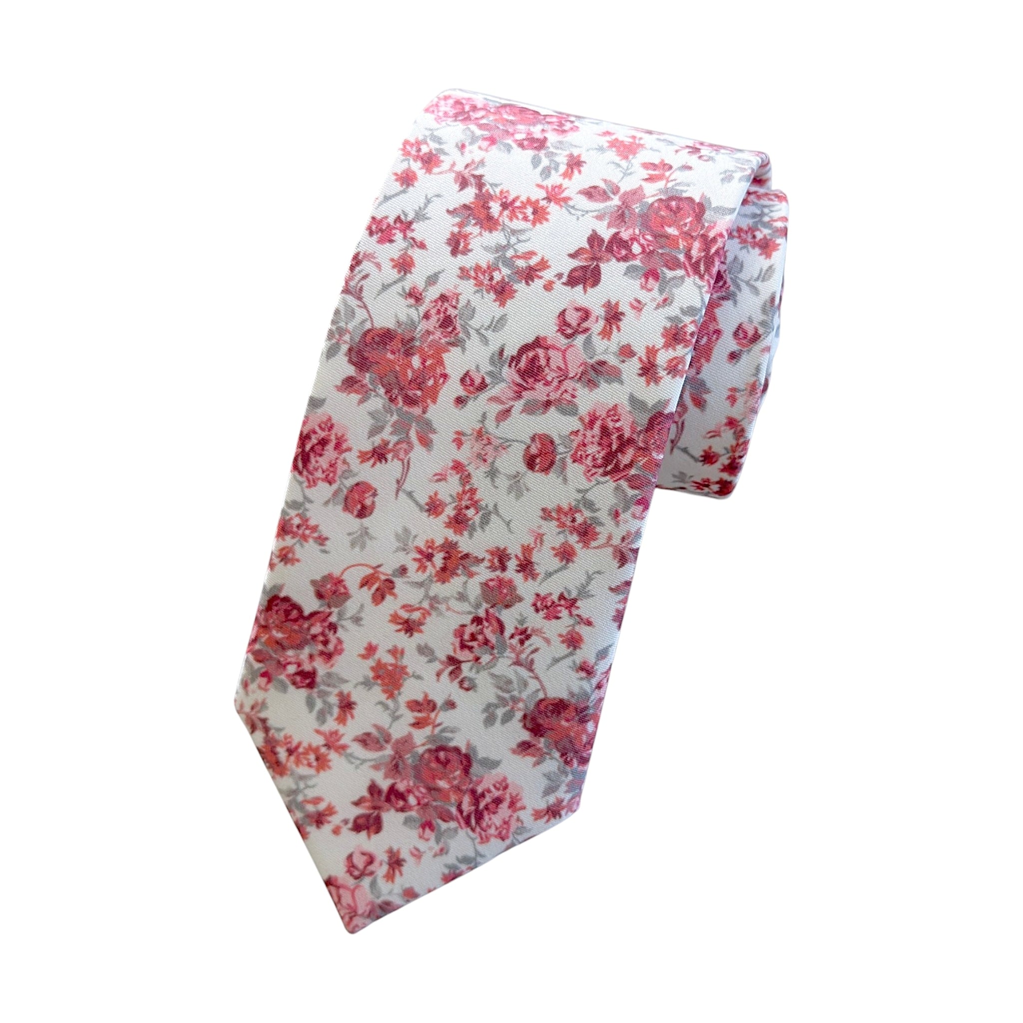 Dusty Rose Pink Floral Tie for Men