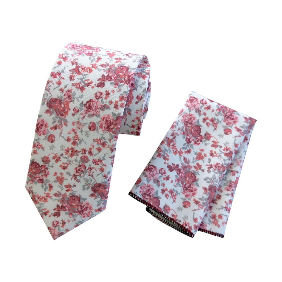 Dusty Rose Pink Floral Tie for Men