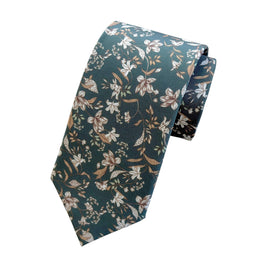Forest Green Floral Tie for Men