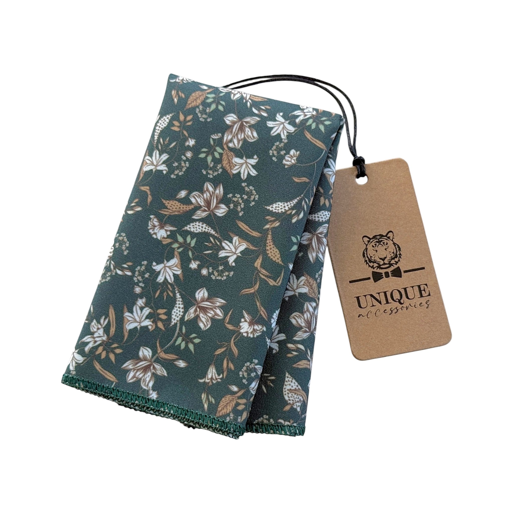 Forest Green Floral Tie for Men