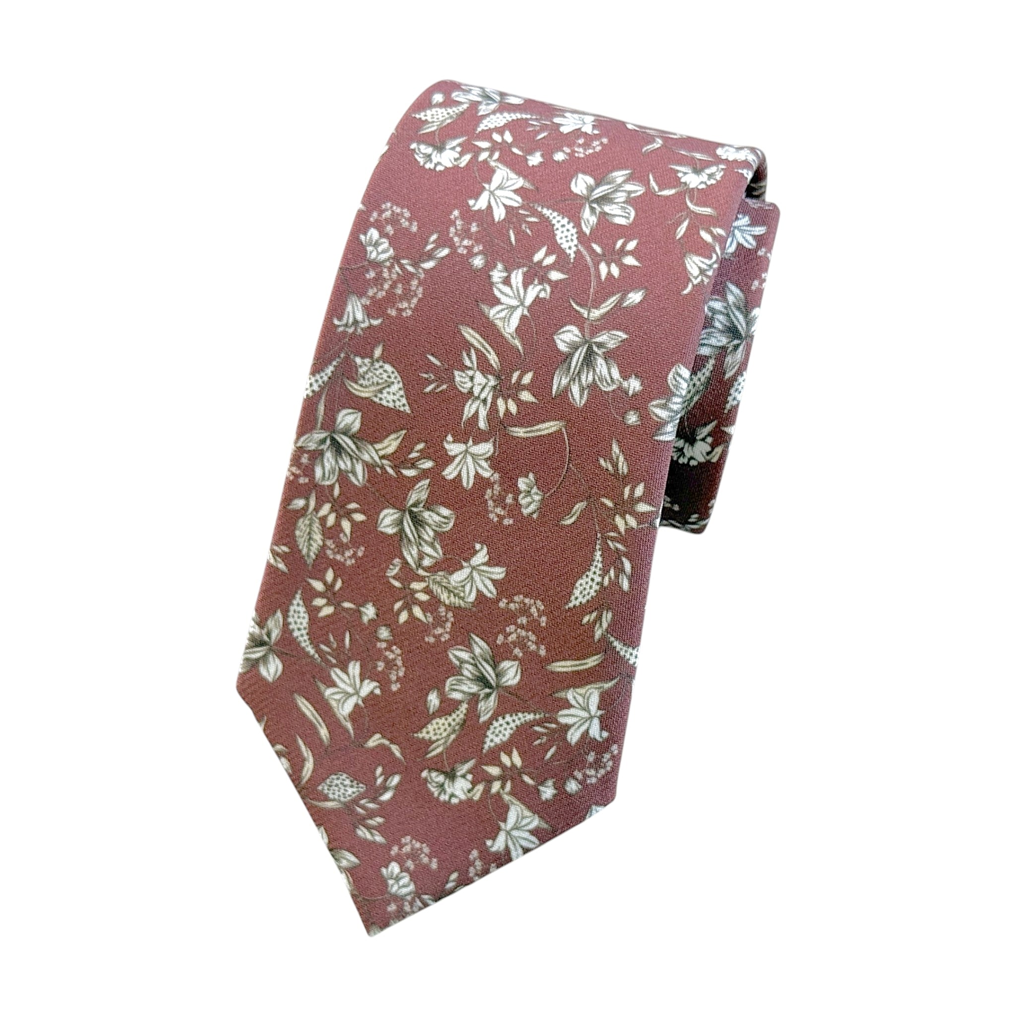 Copper Rust Floral Tie for Men