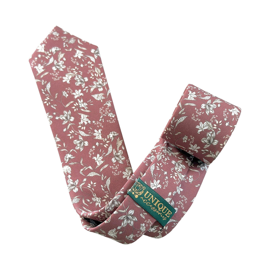 Copper Rust Floral Tie for Men