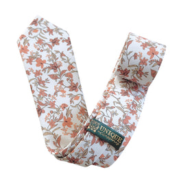 Rust Terracotta Floral Tie for Men