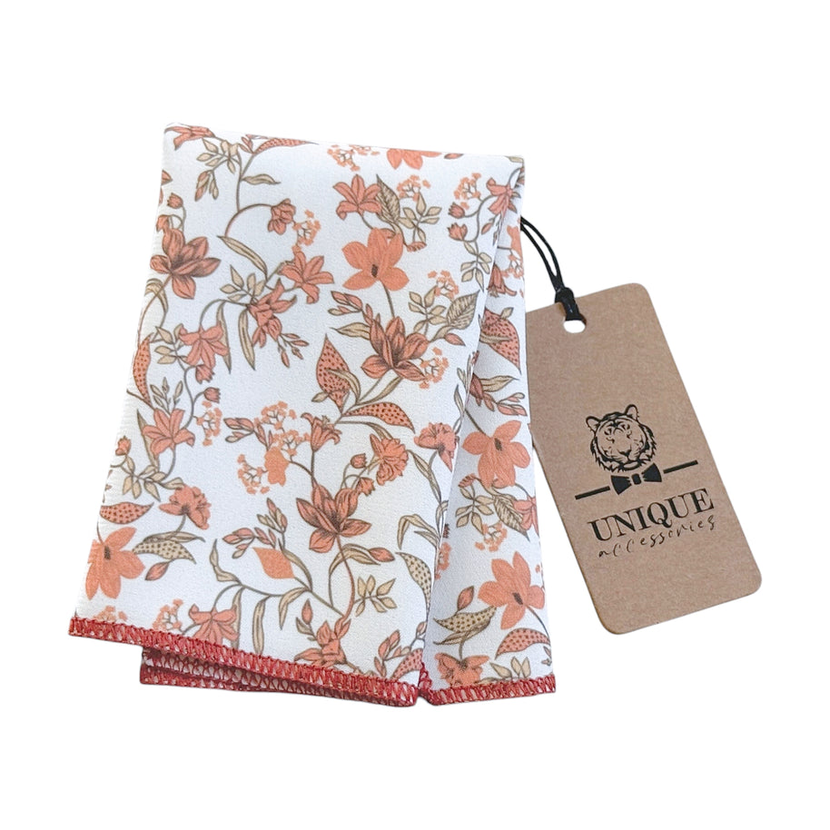 Rust Terracotta Floral Tie for Men