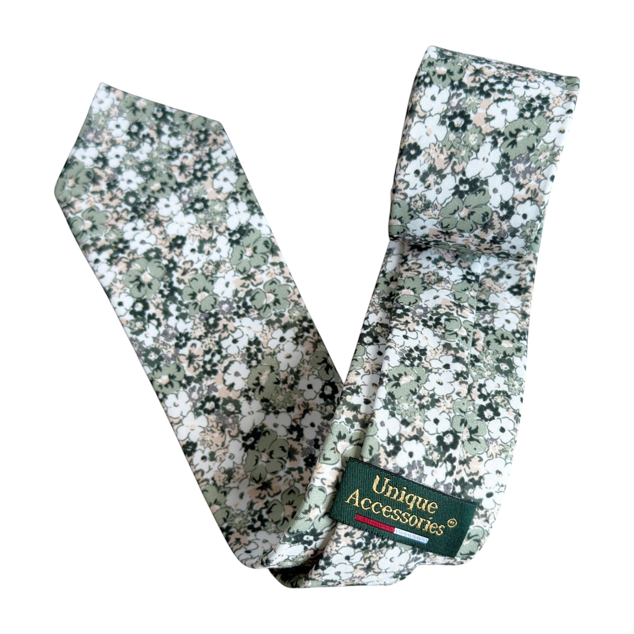 Dusty Pale Green Floral Tie