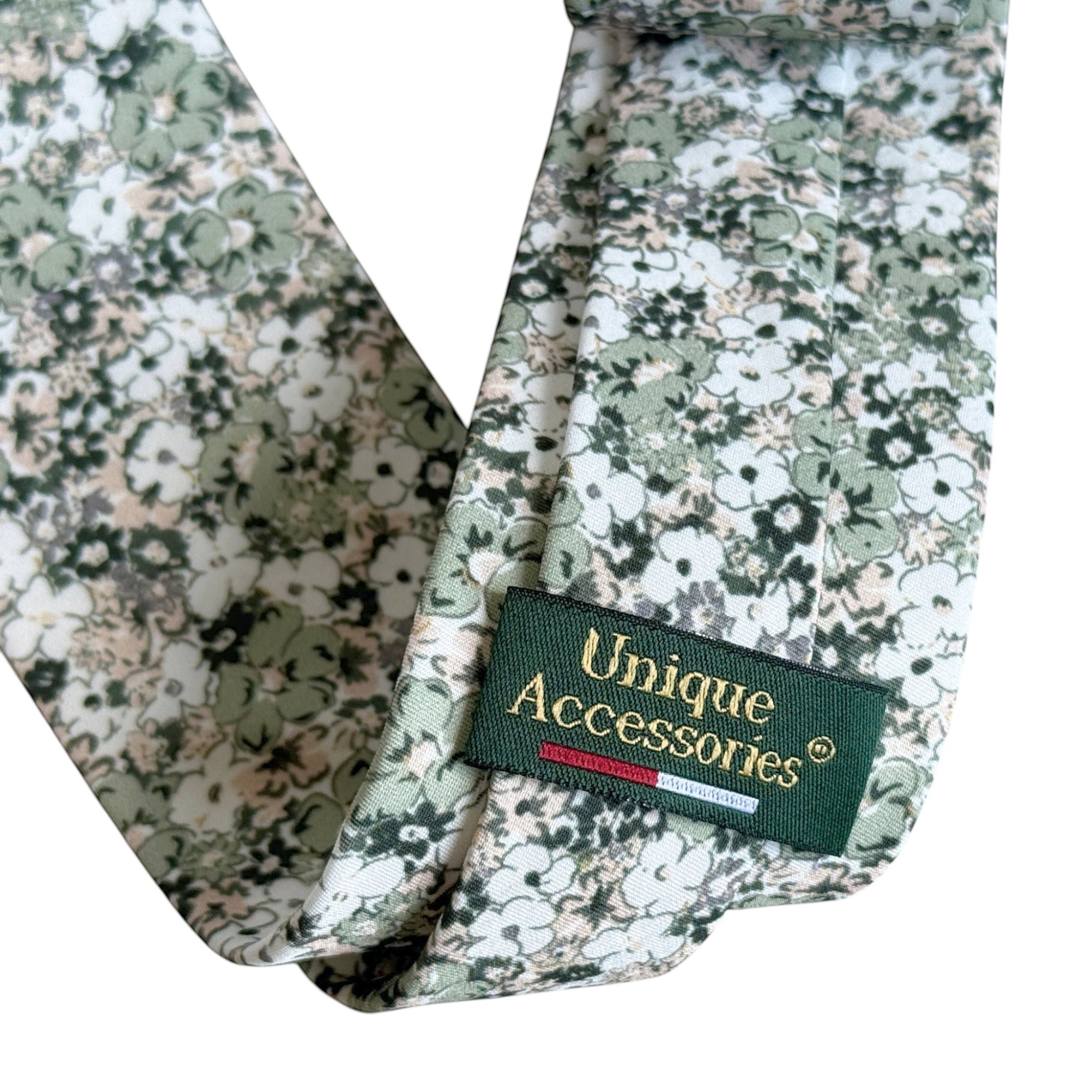 Dusty Pale Green Floral Tie