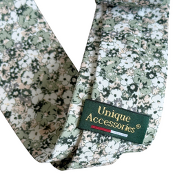 Dusty Pale Green Floral Tie