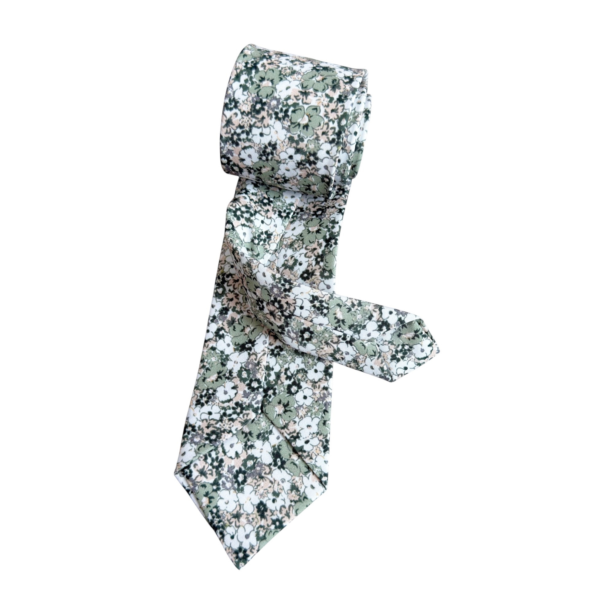 Dusty Pale Green Floral Tie