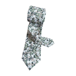 Dusty Pale Green Floral Tie