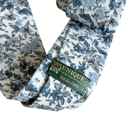 Dusty Blue Floral Tie | Handmade Wedding Necktie